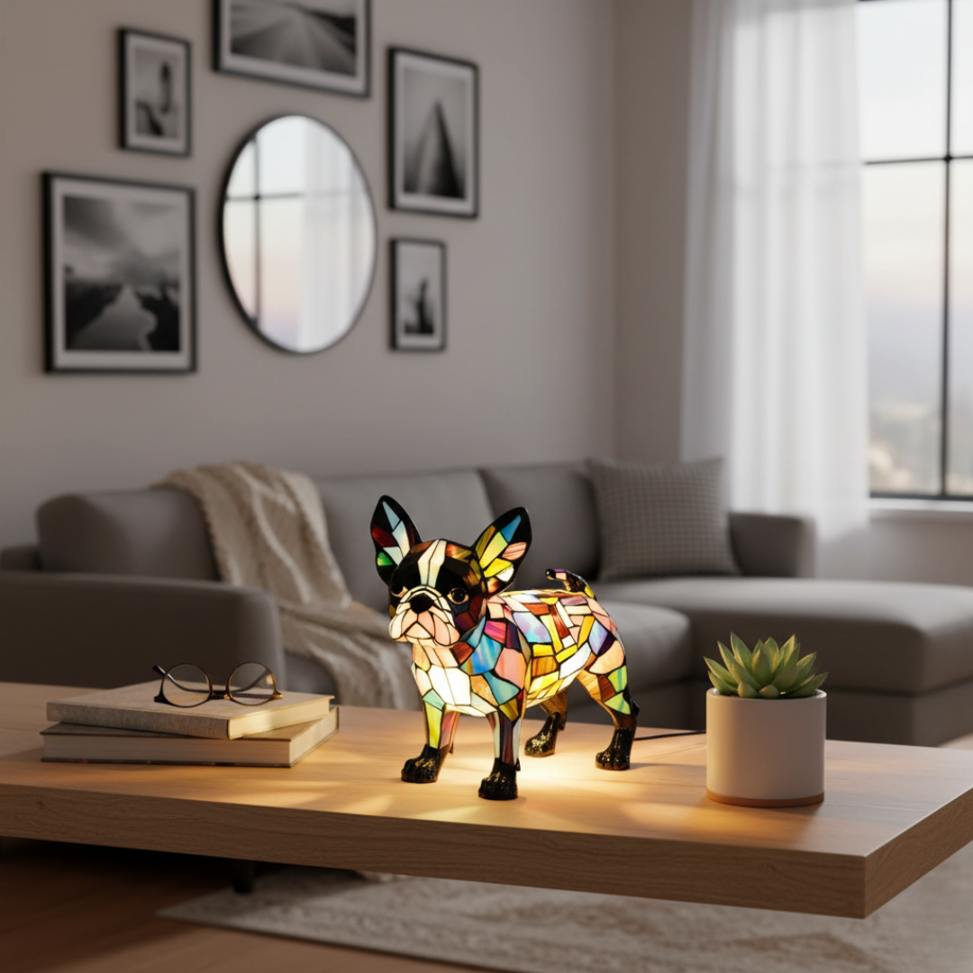 Handgemachte Lampe – Die Eleganz des Boston Terriers sanftes Licht für Ihr Zuhause