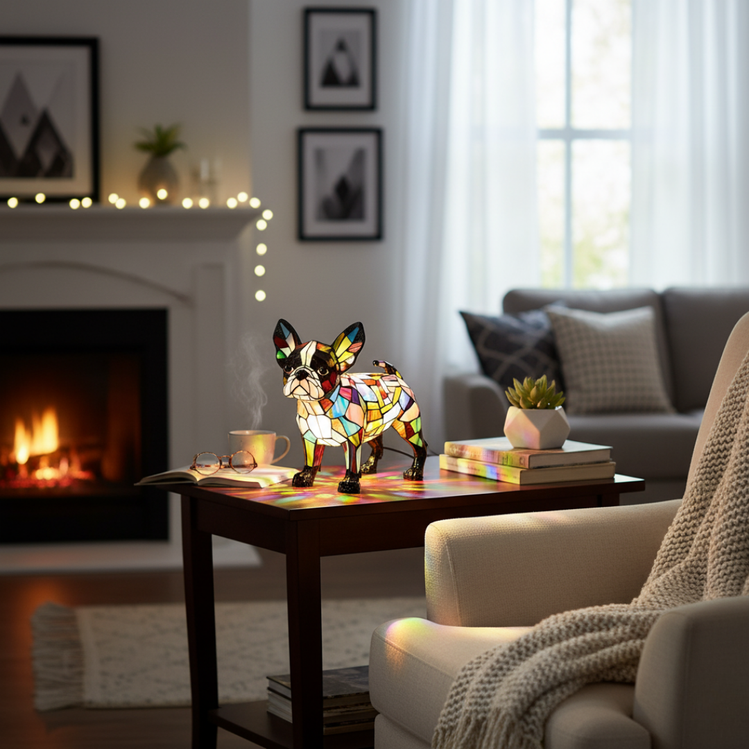 Handgemachte Lampe – Die Eleganz des Boston Terriers sanftes Licht für Ihr Zuhause