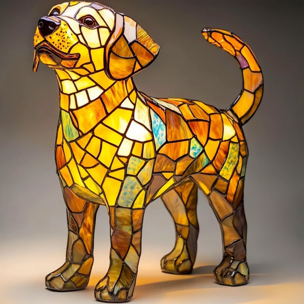 Lampe Artisanale – Aurora, le Labrador de la Douce Lumière Éternelle