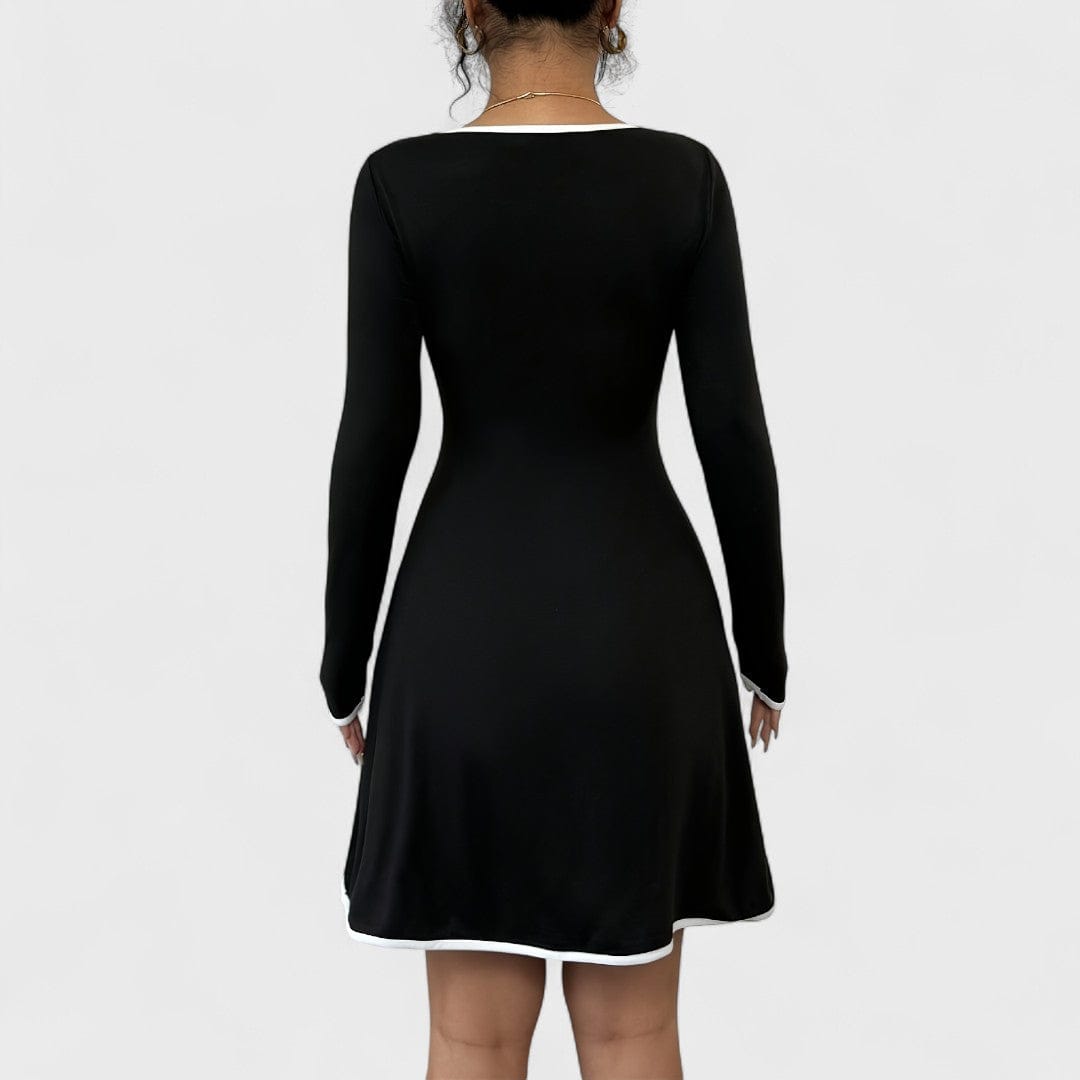 Antonia - Robe Élégante Ligne A à Manches Longues