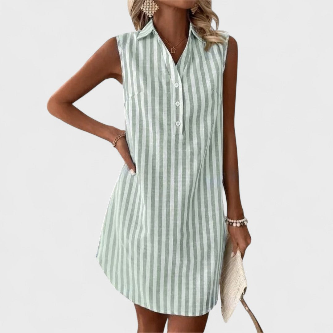 Annemiek - Robe Chemise Rayée Élégante