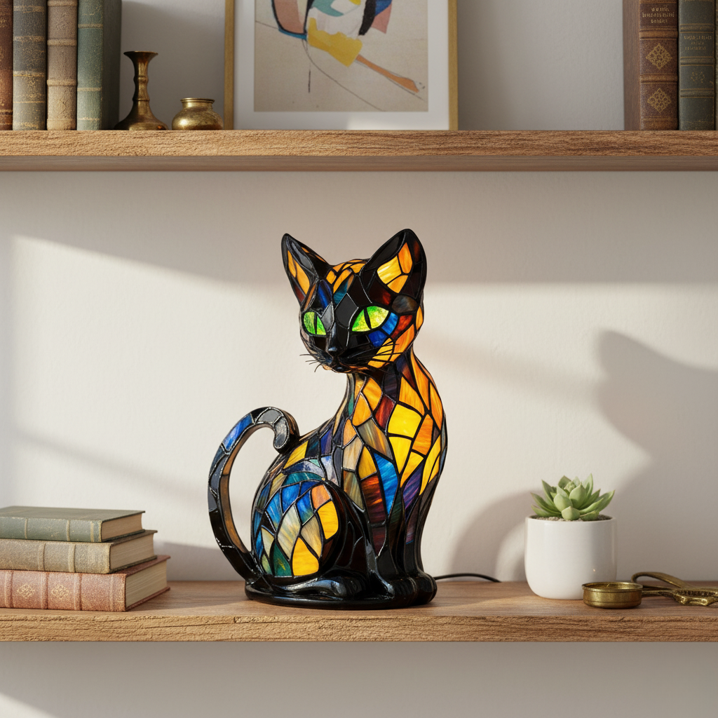 Handgefertigte Lampe – Stylish Cat