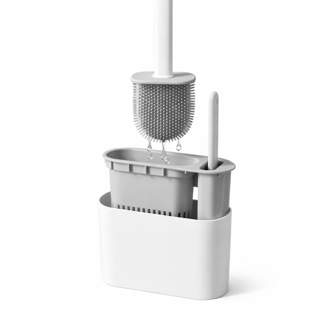PureFlow™ Silikon-Toilettenbürste & selbstentleerendes Haltersystem