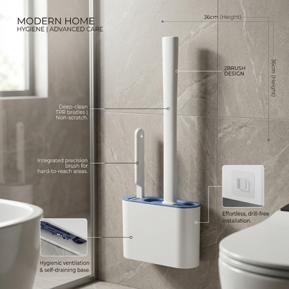 PureFlow™ Silicone Toilet Brush & Self-Draining Holder System
