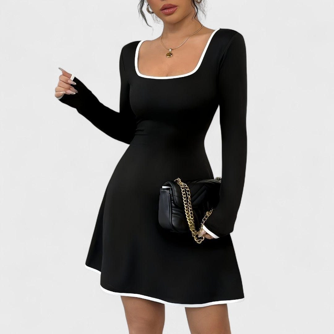 Antonia - Robe Élégante Ligne A à Manches Longues