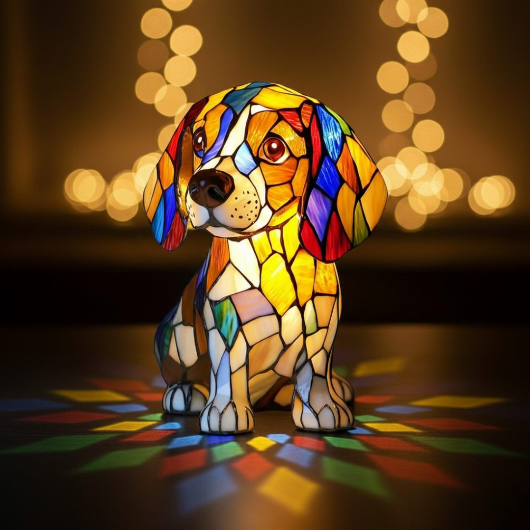 Lampe Artisanale – Beatrice, le Beagle à la Lumière et à la Chaleur Éternelles