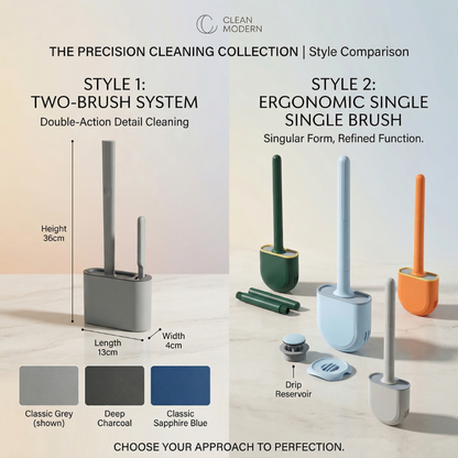 PureFlow™ Silicone Toilet Brush & Self-Draining Holder System