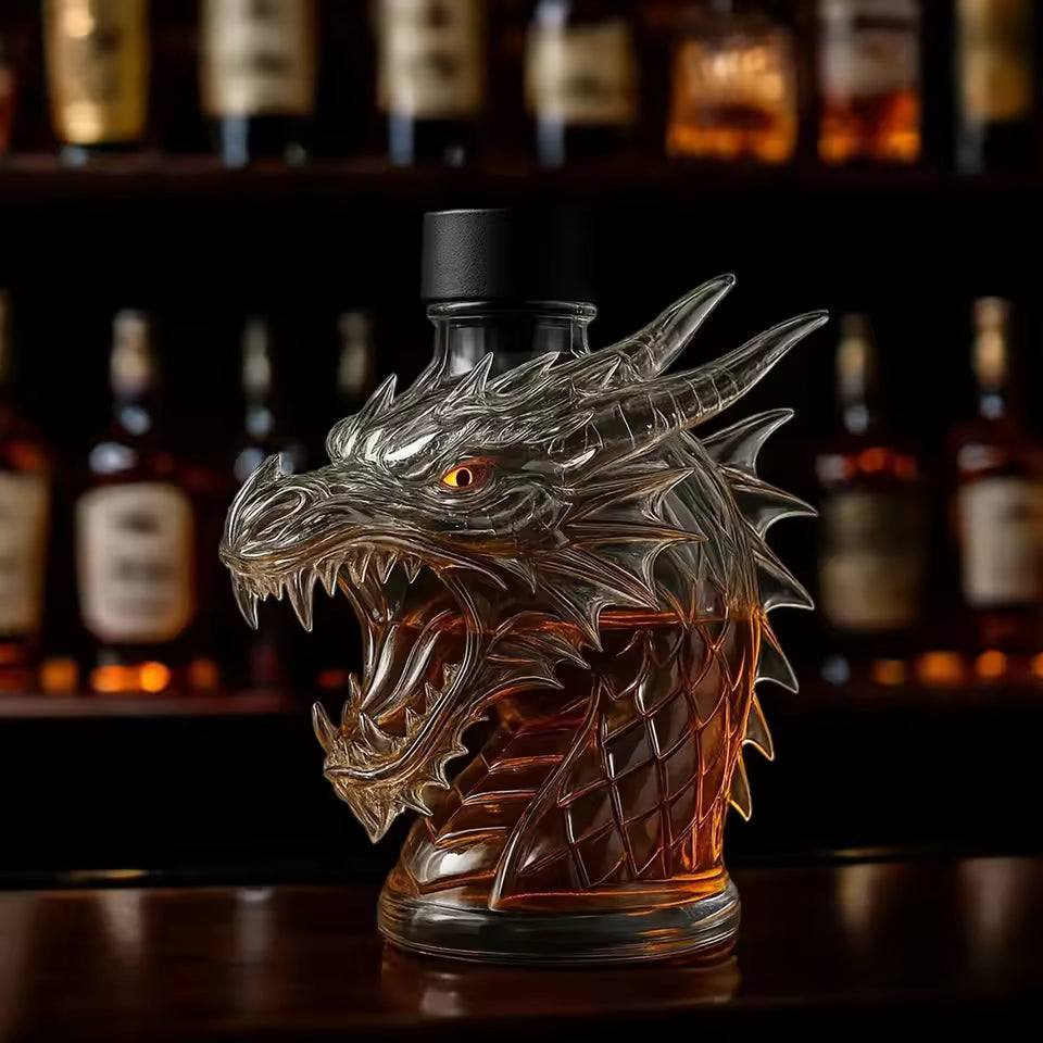 Bouteille de whisky "Draak" - Design Tête de Dragon