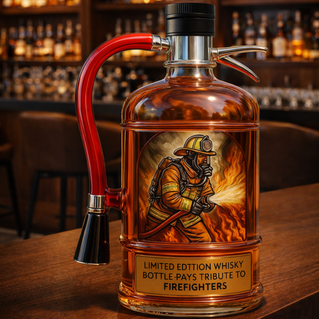 Bouteille Whisky Décorative - Design Extincteur